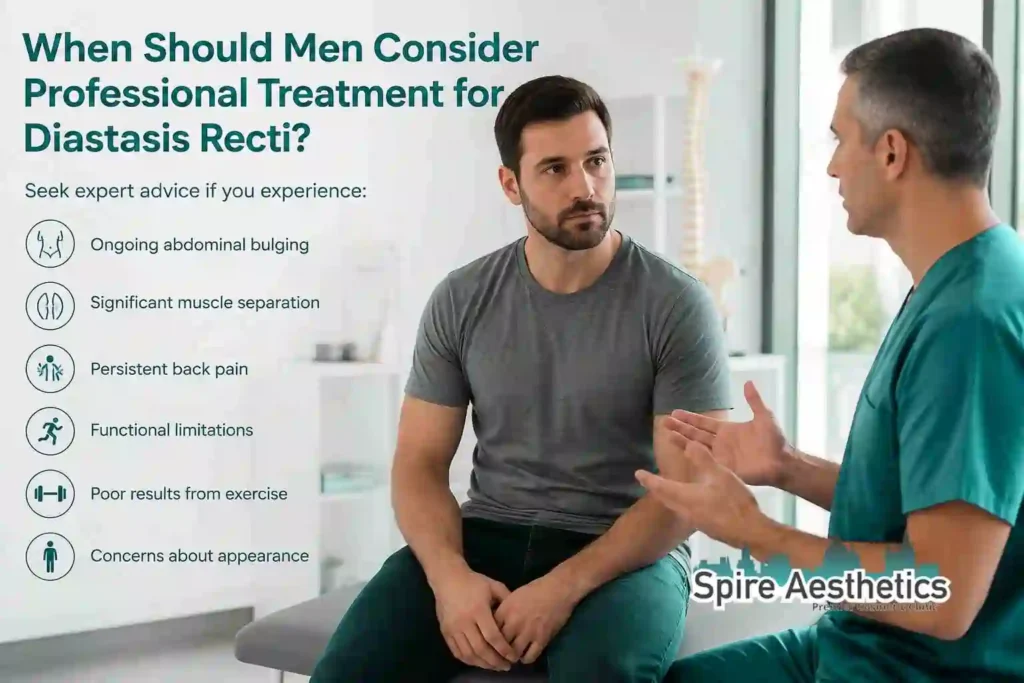When Should Men Consider Professional Treatment for Diastasis Recti Witley?